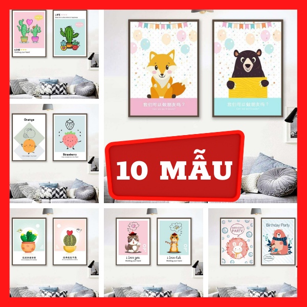 Bộ 2 - Tranh treo tường - Trang trí phòng khách Hiện đại/Gỗ MDF Hàn Quốc chống ẩm mốc, mối mọt TD24