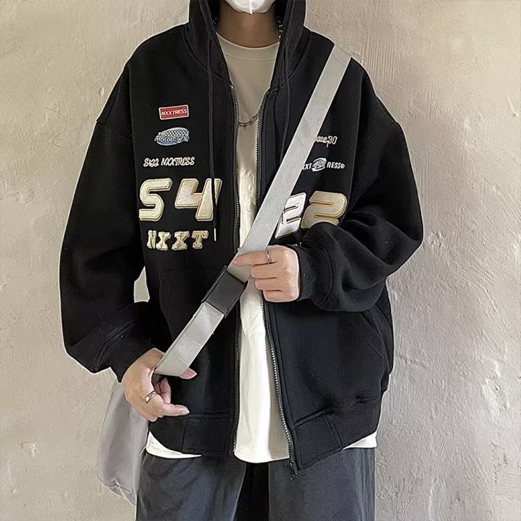 Áo hoodie nam phong cách hàn quốc in chữ của phụ nữ áo hoodie thời trang bigsize nam nữ zip hoodie cổ điển áo hoodie unisex lỏng lẻo