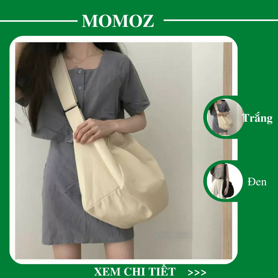 TÚI ĐEO CHÉO NAM NỮ CANVAS, TÚI VẢI BIGSIZE 2 MÀU UNISEX MOMOZ SHOP