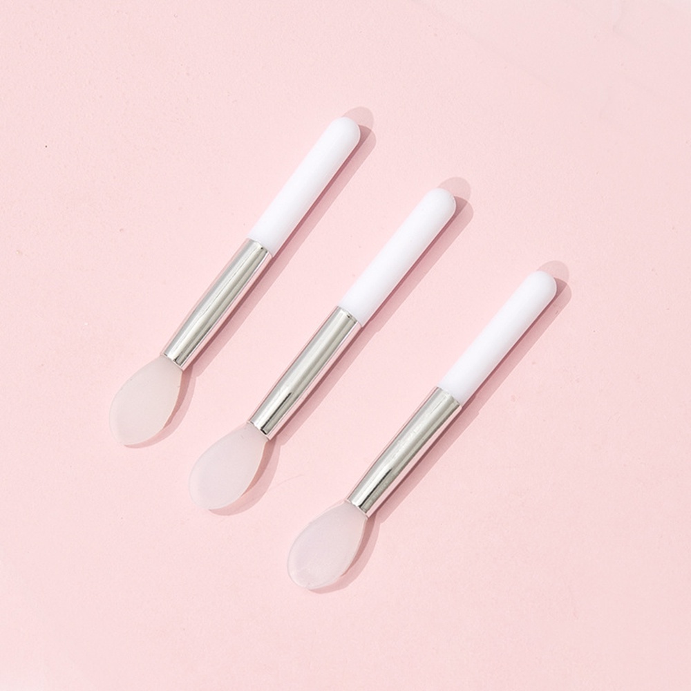 [Hàng mới về] Bộ 5 Cọ Trang Điểm Môi Đầu Nhựa Trong Suốt Kèm Túi Đựng