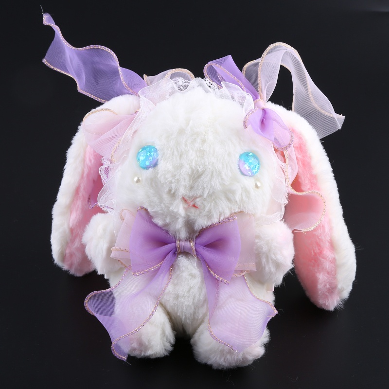 Túi Đeo Chéo Hình Thỏ Bông Mềm Mại Đáng Yêu Phong Cách Lolita Hàn Quốc