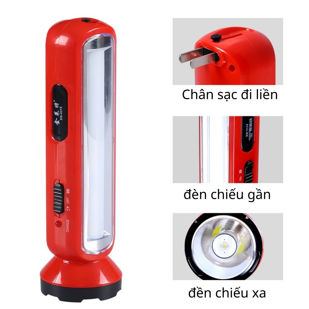 Đèn tích điện để bàn siêu sáng KENNEDE KN - 4316 . Đèn pin 2 in 1