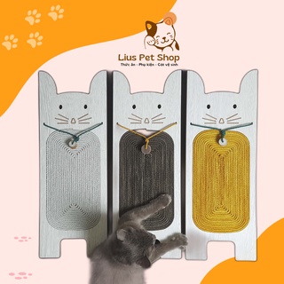 Bàn cào móng cho mèo bằng gỗ sang chảnh tặng kèm lục lạc - bản dài