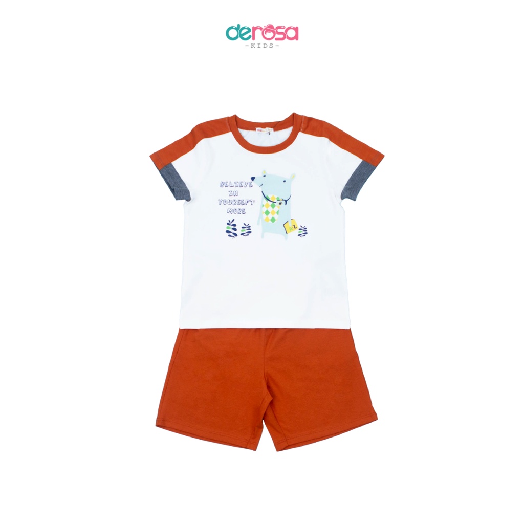 Quần áo trẻ em bộ cộc tay hè bé trai DEROSA KIDS (3 - 8 tuổi) KD025B - KD021B