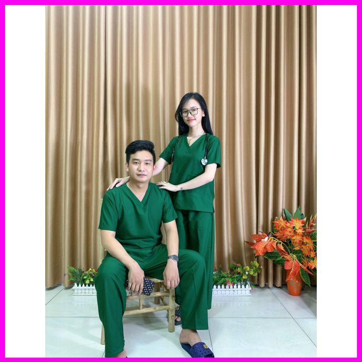 Bộ Scrubs bác sĩ phòng mổ NAM màu XANH KÉT - Bộ quần áo bác sĩ phẫu thuật, bệnh viện