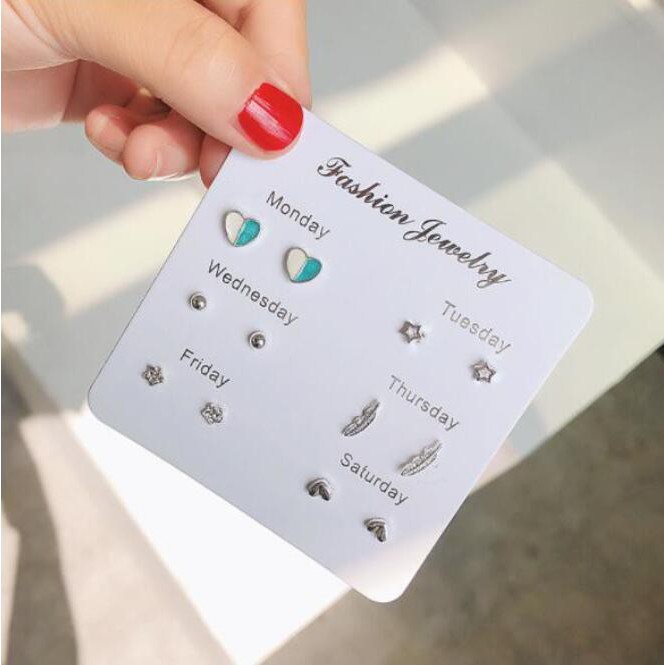 Bingo Set 7 Đôi Bông Tai Xinh Xắn Thời Trang Cho Nữ