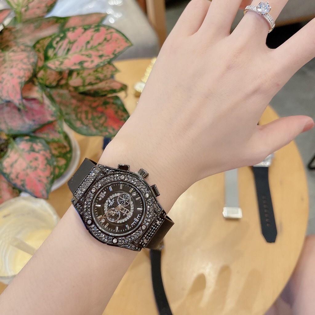 Đồng hồ Hublot nam(nữ) mặt đính đá dây cao su hương thơm vani BH 12 tháng