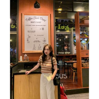 ÁO CROPTOP KẺ NGANG CHẤT MÁT