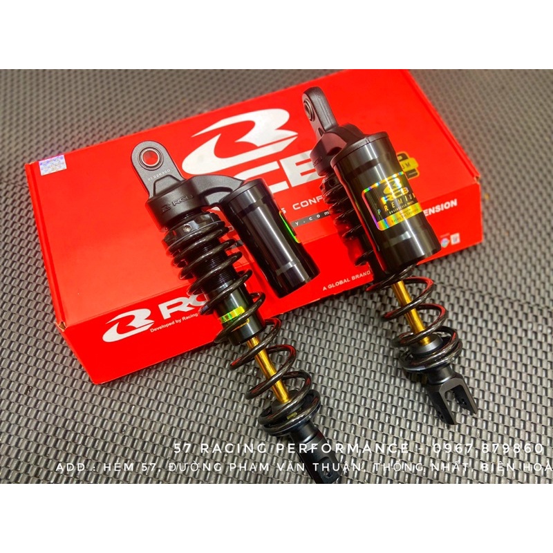 Phuộc Racing Boy MB2 Đen ty vàng Air Blade có bình dầu không tăng chỉnh