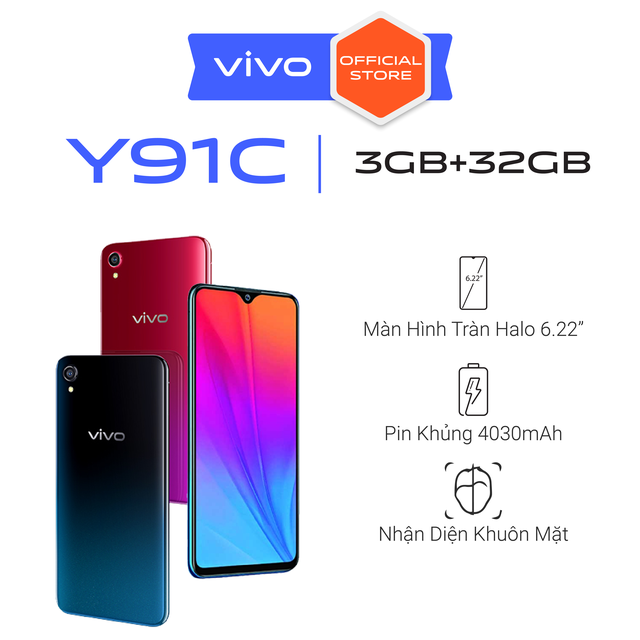 Điện Thoại Vivo Y91C 3Gb + 32Gb - Hàng Chính Hãng