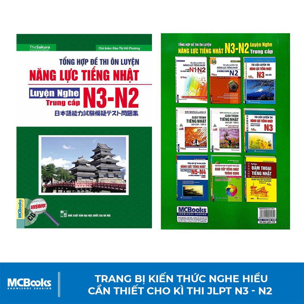 Sách - Tổng Hợp Đề Thi Ôn Luyện Năng Lực Tiếng Nhật  Phần Luyện Nghe Trung Cấp N3-N2 - Học Kèm App Online