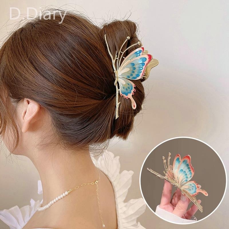 Kẹp Tóc Hình Bướm Cỡ Lớn Phong Cách Vintage Thời Trang Mùa Hè