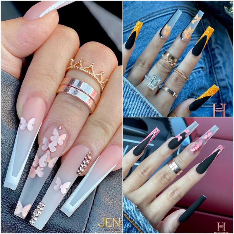 Sequin kim tuyến bướm đắp ẩn 5mm-phụ kiện nail móng