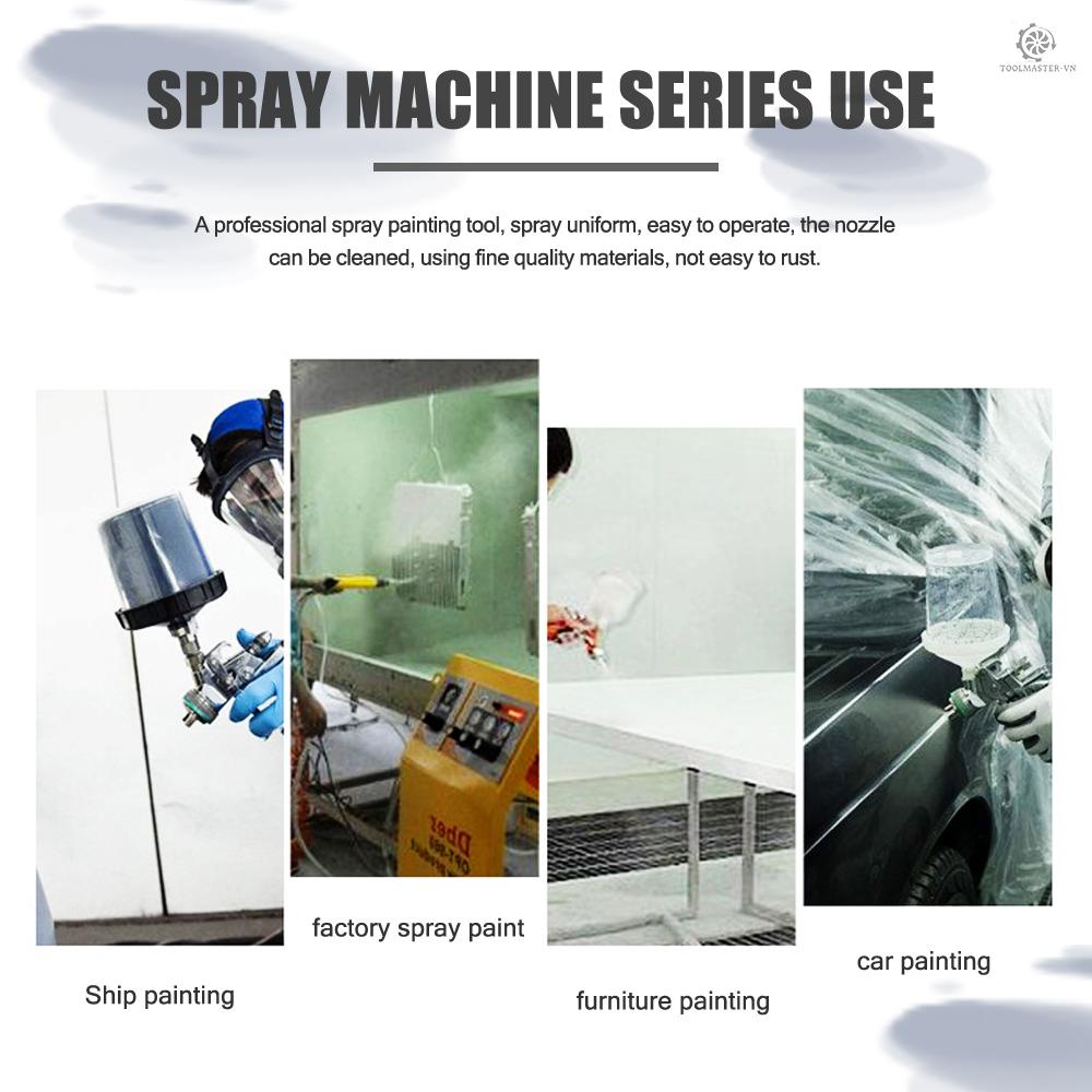 CCCC Máy Phun Khí Bằng Thép Không Gỉ Chuyên Nghiệp Kèm Cốc Phun Sơn Bằng Tay