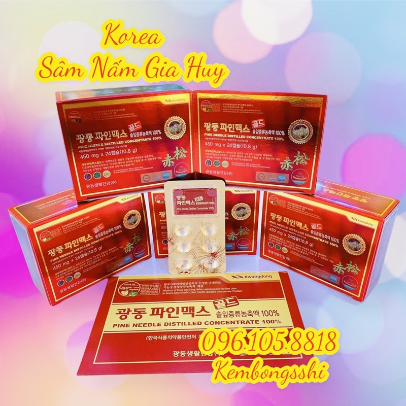 Tinh Dầu Thông Đỏ KWANGDONG PINE MAX GOLD Hàn Quốc, Hộp 120V
