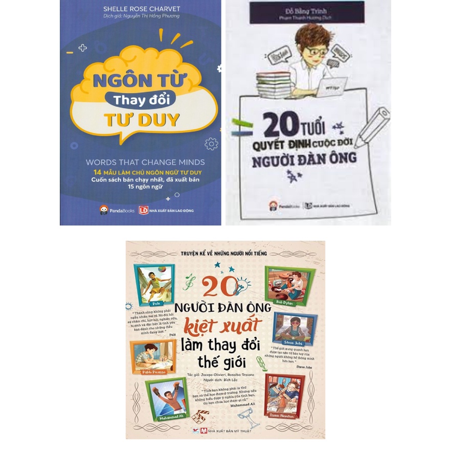 Sách - Combo Ngôn Từ Thay Đổi TD + 20 Tuổi Quyết Định Cuộc Đời Người Đàn Ông +20 Người Đàn Ông Kiệt Xuất Làm Thay Đổi TG