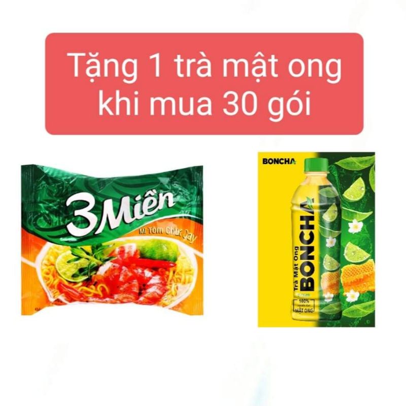 30 gói MÌ Ba miền Tôm Hùm ( 3 miền tôm hùm) tặng trà mật ong.