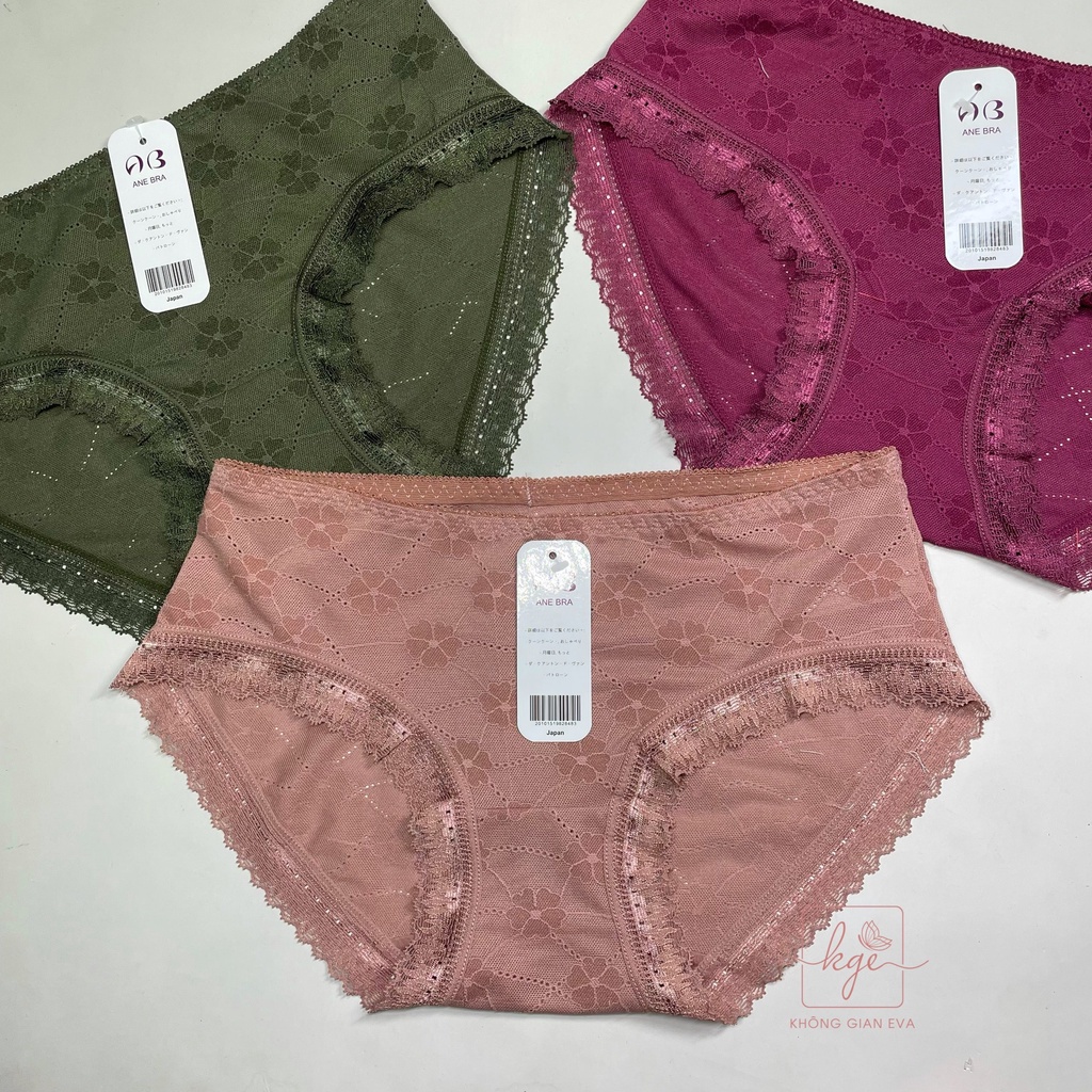 Quần lót nữ cotton hoạ tiết hoa viền ren , quần lót co giãn form vừa 46 - 52 kg 8328