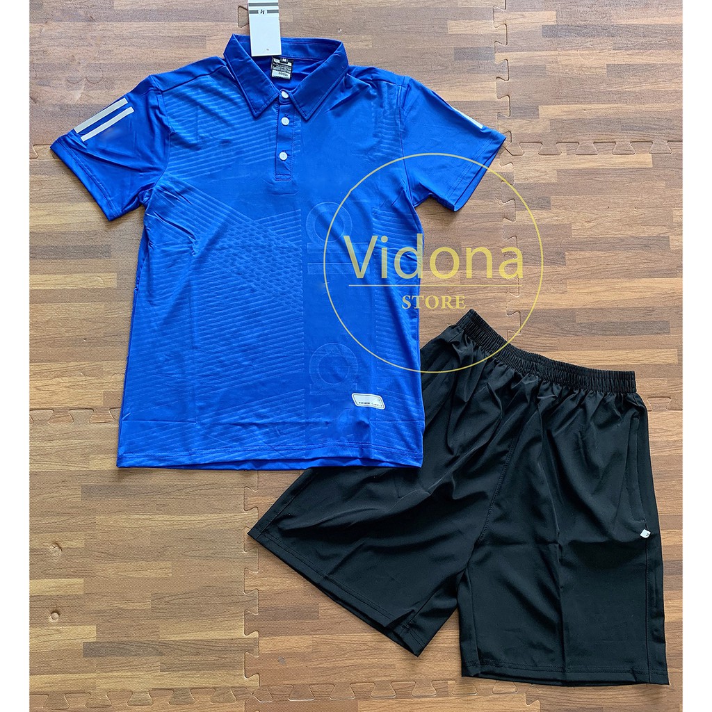 BỘ THỂ THAO NAM, QUẦN ÁO THỂ THAO CỔ BẺ, VẢI THUN LẠNH 4 CHIỀU, QUẦN VẢI DÙ | BigBuy360 - bigbuy360.vn