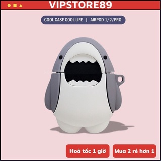 🔥 Case Ap 1/2 & Pro 🔥 Freeship 🔥 VỎ BỌC Cá Mập Cute  - Cho Tai Nghe Không Dây (Bluetooth) - Vipstore89