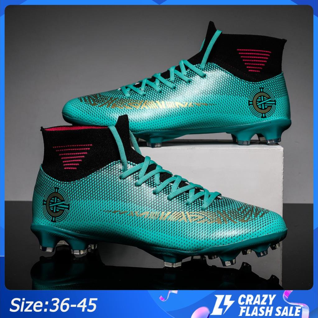 PAR Giày đá bóng nam cổ cao cr7 Mercurial FG Giày đá banh nữ Giày bóng đá sân cỏ tự nhiên.$