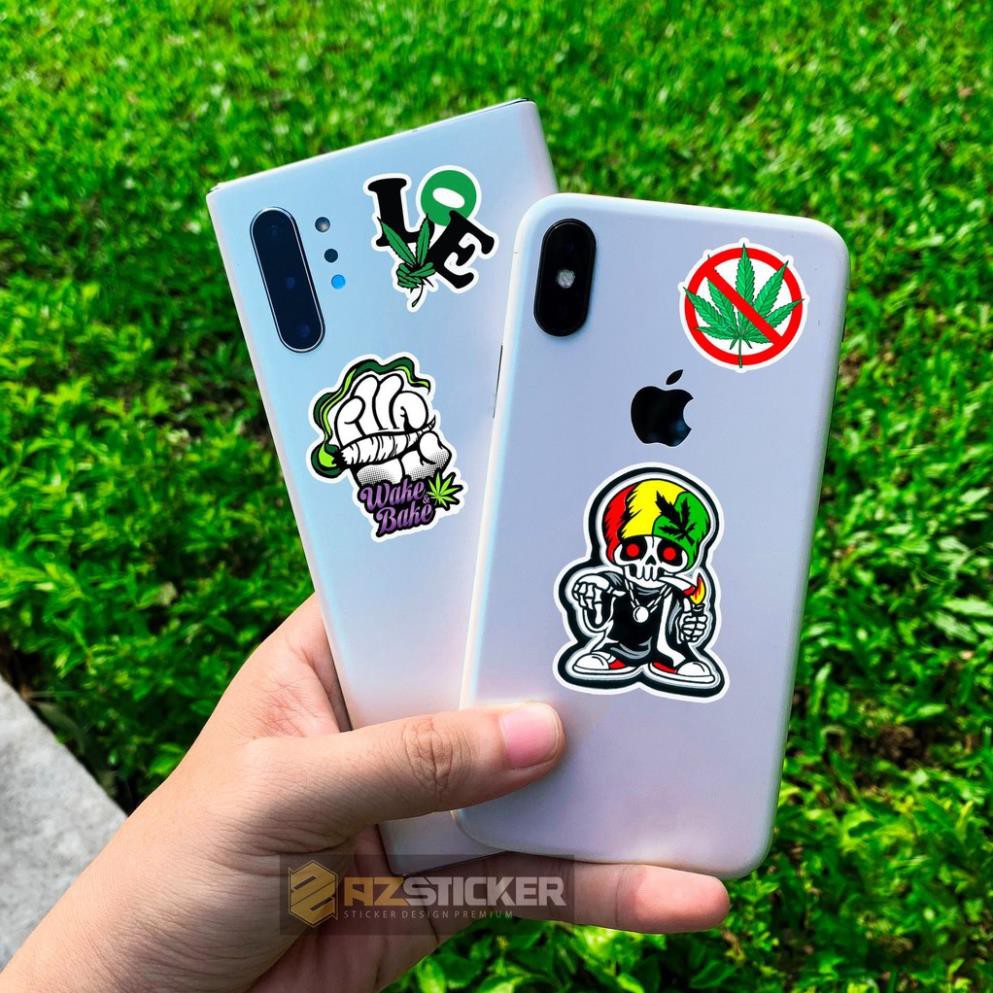 [Set 50+] Sticker Weed | Dán Nón Bảo Hiêm, Điện Thoại, Laptop, Bình Nước...Chống Nước, Chống Bay Màu