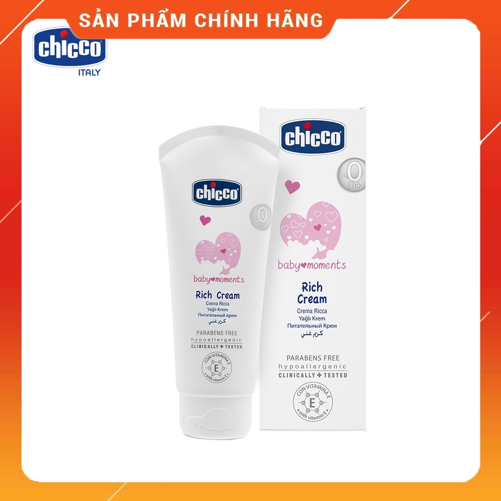 Kem dưỡng ẩm chứa Omega và vitamin E Chicco 100ml