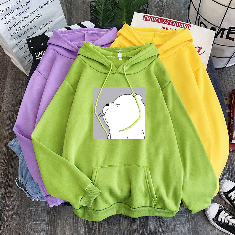 Áo Khoác Hoodie Cotton Dáng Rộng In Hình We Bare Bears Thời Trang Mùa Thu Cho Nam 10 Màu Lựa Chọn | BigBuy360 - bigbuy360.vn
