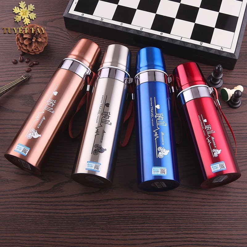 Bình giữ nhiệt inox cao cấp 800ml - Bình Giữ Nhiệt Cao Cấp 3 Lớp Life Flask 800ml Đủ Màu
