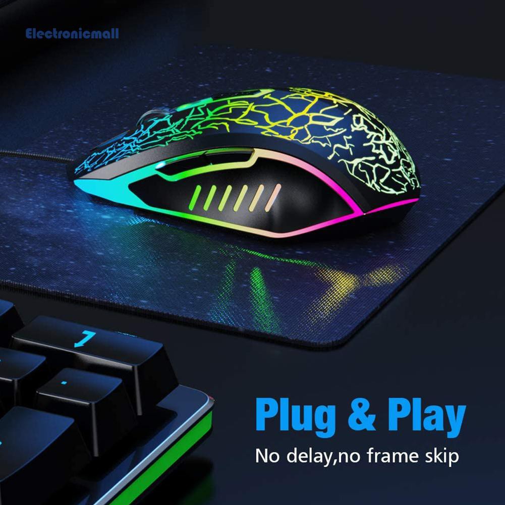 Chuột chơi game USB có dây và đèn LED 6 nút chuyên nghiệp 2400 DPI