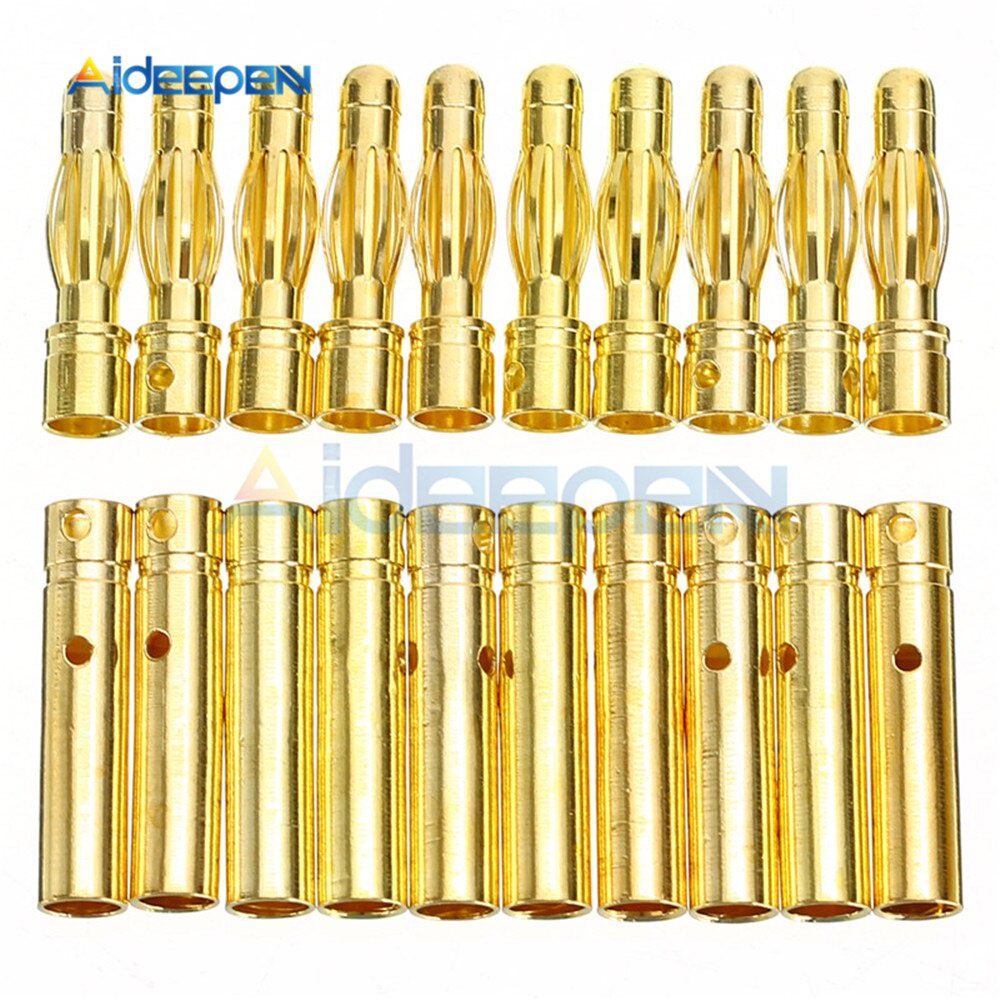 Set 20 Đầu Cắm Bắp Chuối Mạ Vàng Giắc Cắm 3.5mm Chuyên Dụng Cho Động Cơ Rc
