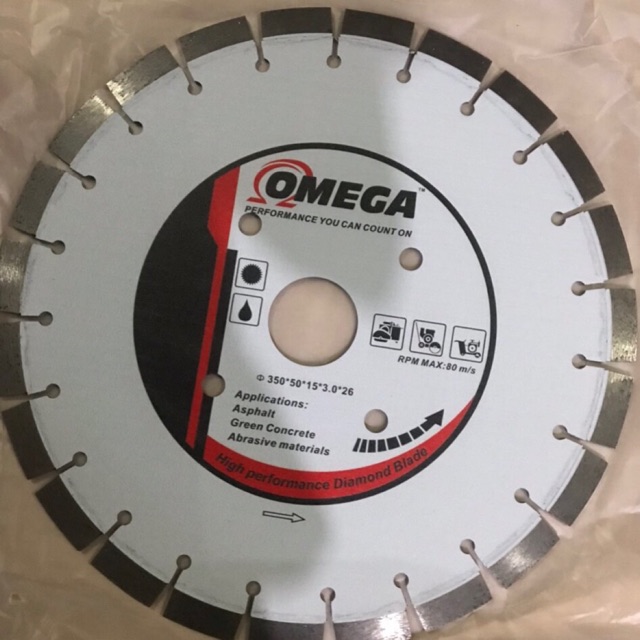 Lưỡi cắt đá, bê tông OMEGA Ф 300-350-400 hàng chính hãng