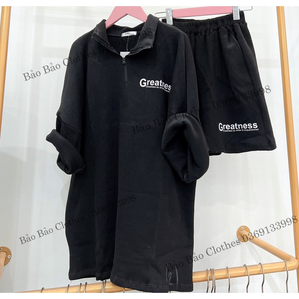 Bộ Đùi Nam Nữ Form Rộng Hàn Quốc Greatness- Bộ Đùi Tay Lỡ  Dày Mịn Thoáng Mát Thiết Kế  Kiểu Dáng Năng Động Trẻ Trung