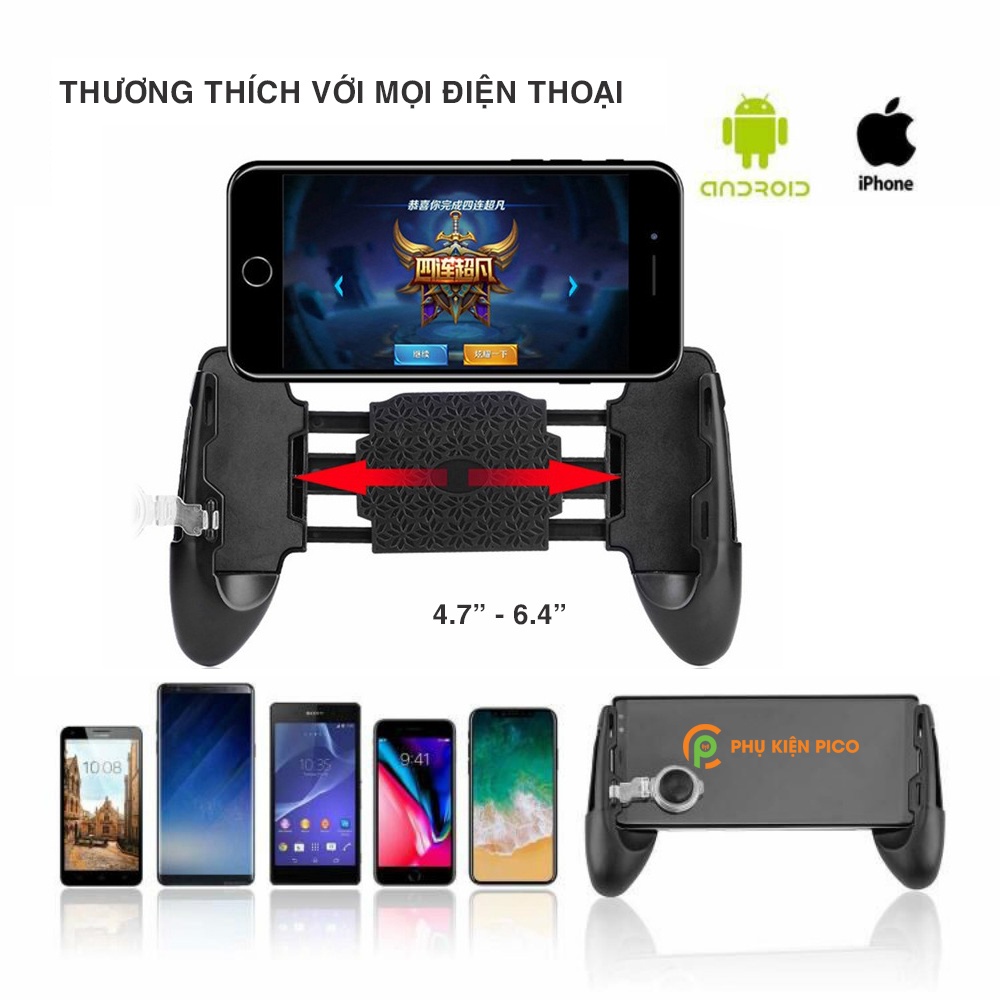 Tay Cầm Chơi Game PUBG, Liên quân mobile, Ros, Free Fire - Tay cầm chơi game điện thoại có Joystick Gamepad JL 02