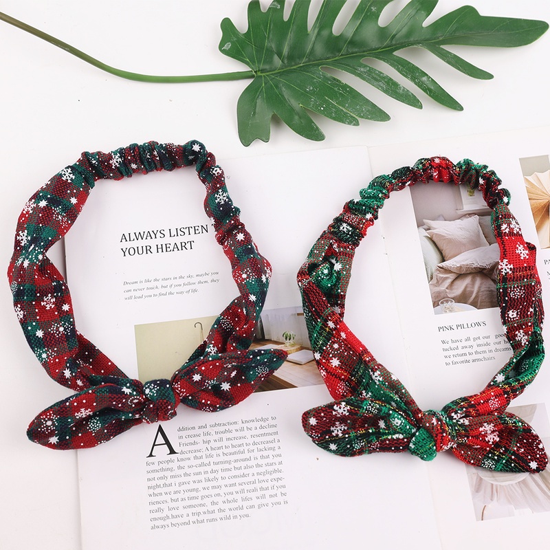 Băng Đô Turban Mềm Co Giãn Thắt Nơ Tai Thỏ Họa Tiết Hoa Tuyết Phong Cách Bohemia Cho Nữ