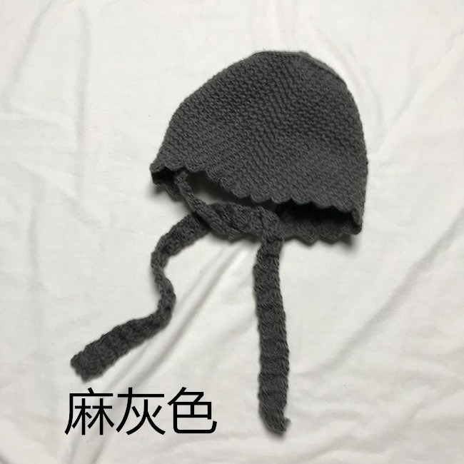 Mũ len dệt kim màu trơn bảo vệ tai thời trang thu đông Hàn Quốc