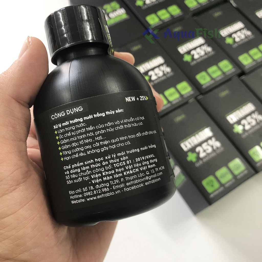 Vi sinh Extra Bio 125ml, vi sinh bể cá, hồ cá giúp làm trong nước, khử mùi tanh hôi, giảm độc tố, ngăn ngừa rêu hại