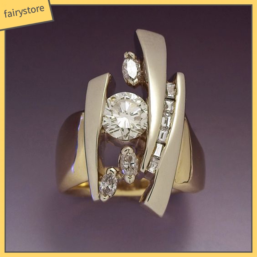 Nhẫn Hợp Kim Đính Đá Lấp Lánh Cho Nữ