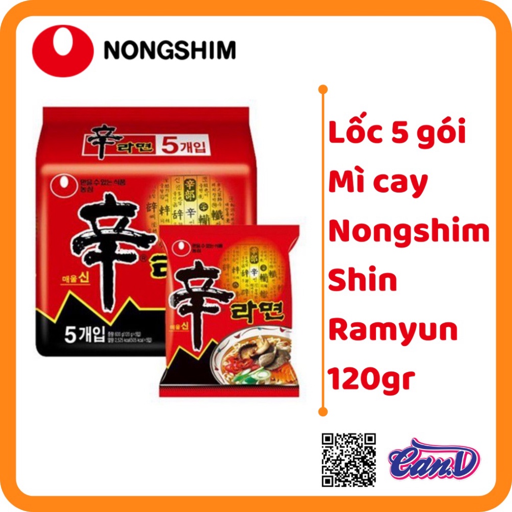 ( Bán sỉ ) Lốc 5 gói Mì cay Nongshim Shin Ramyun 120gr [Sale Toàn Shop]