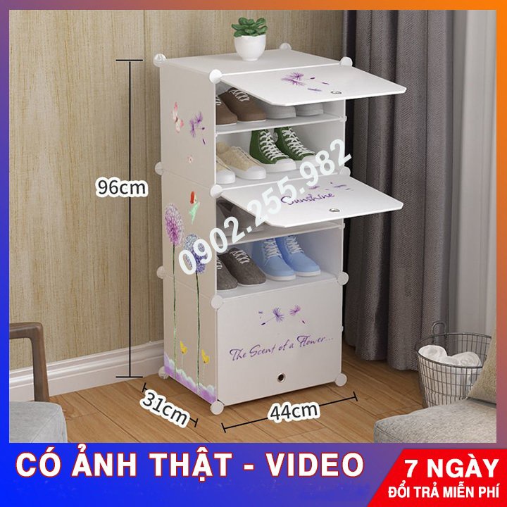 Tủ Giày Lắp Ghép Đa Năng Thông Minh 6 Ô (Chia Ô) Mỗi Ô Đựng Được 2 Đôi Giày Dép