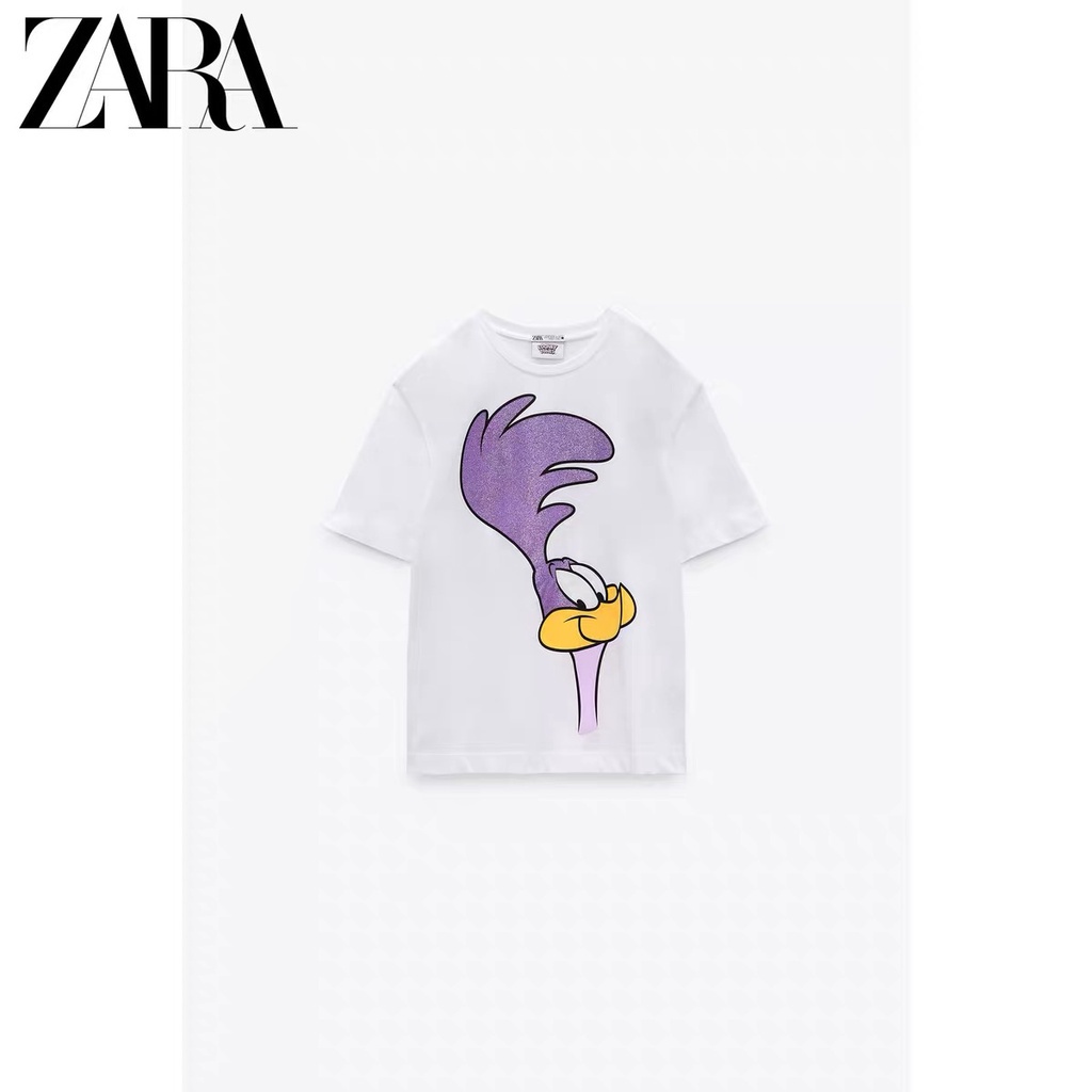 Zara Áo Thun Tay Ngắn In Họa Tiết Thời Trang Xuân Hè Cho Nữ