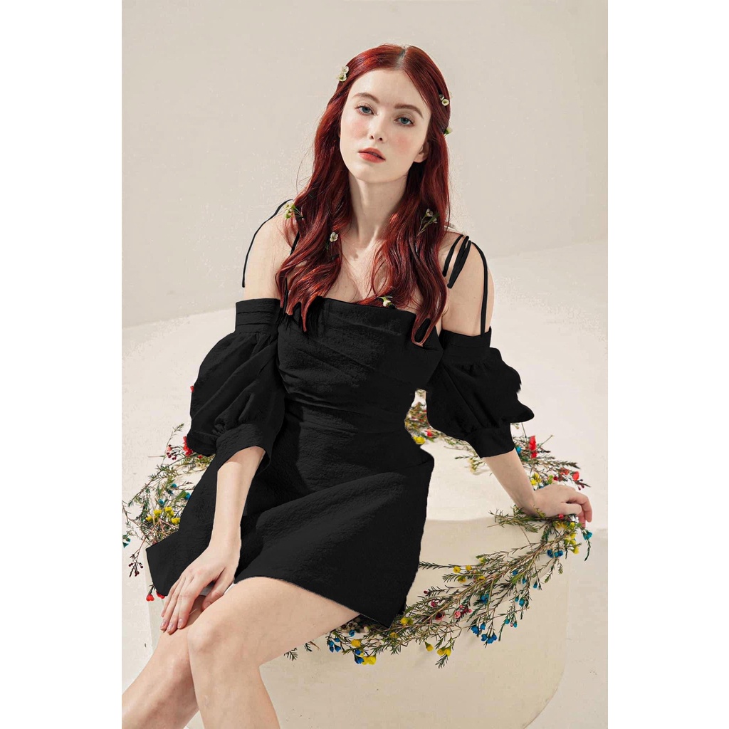 ĐẦM ÁNH NHŨ 2 DÂY RỚT VAI XÉO NGỰC MS42