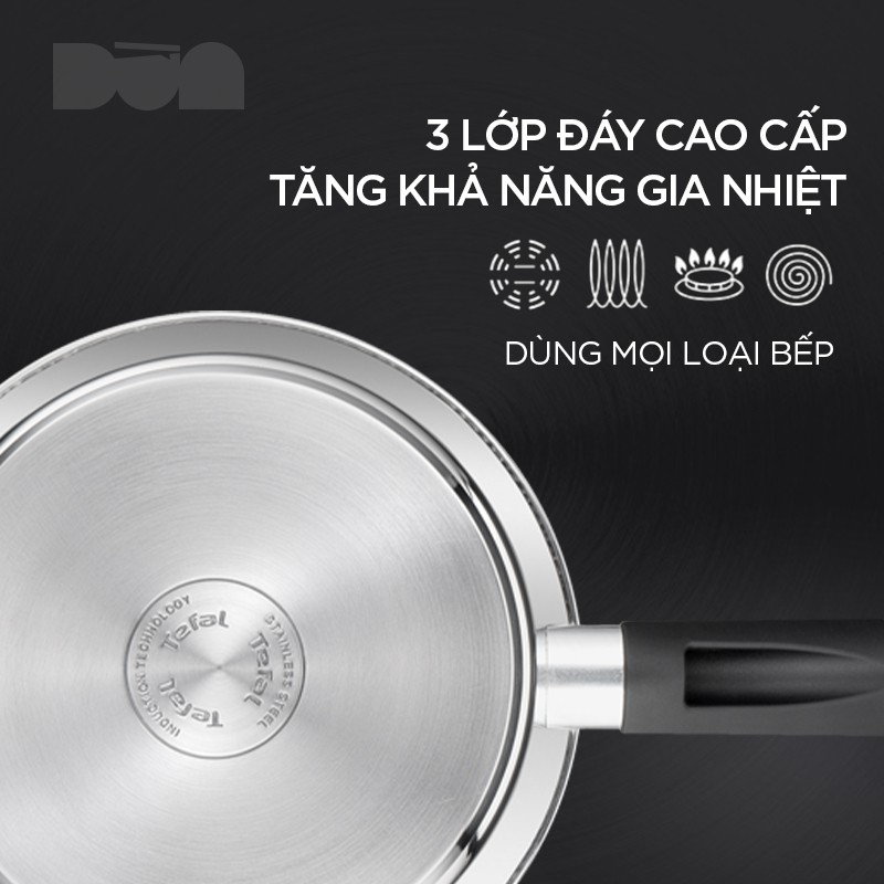 Quánh / Nồi cán dài  Tefal inox Simpleo 18cm B9052395