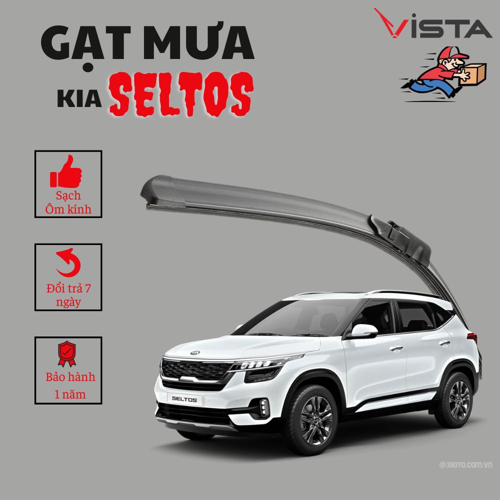 Gạt mưa Silicon cho xe Kia Seltos thương hiệu VISTA lưỡi silicon cao cấp chính hãng