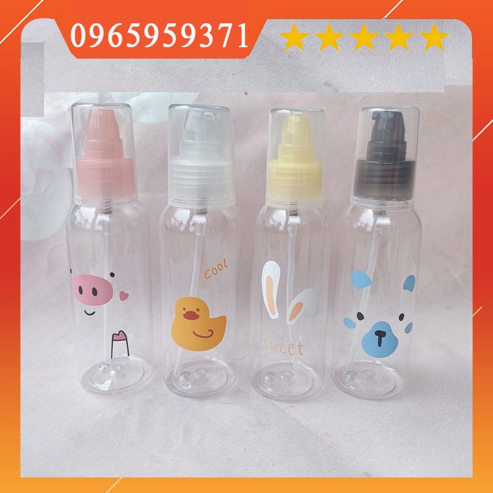 Chai chiết mỹ phẩm 100ml, Chiết toner, nước tẩy trang kem dưỡng, dầu gội, dầu xả/ Chai nhựa đầu nhấn