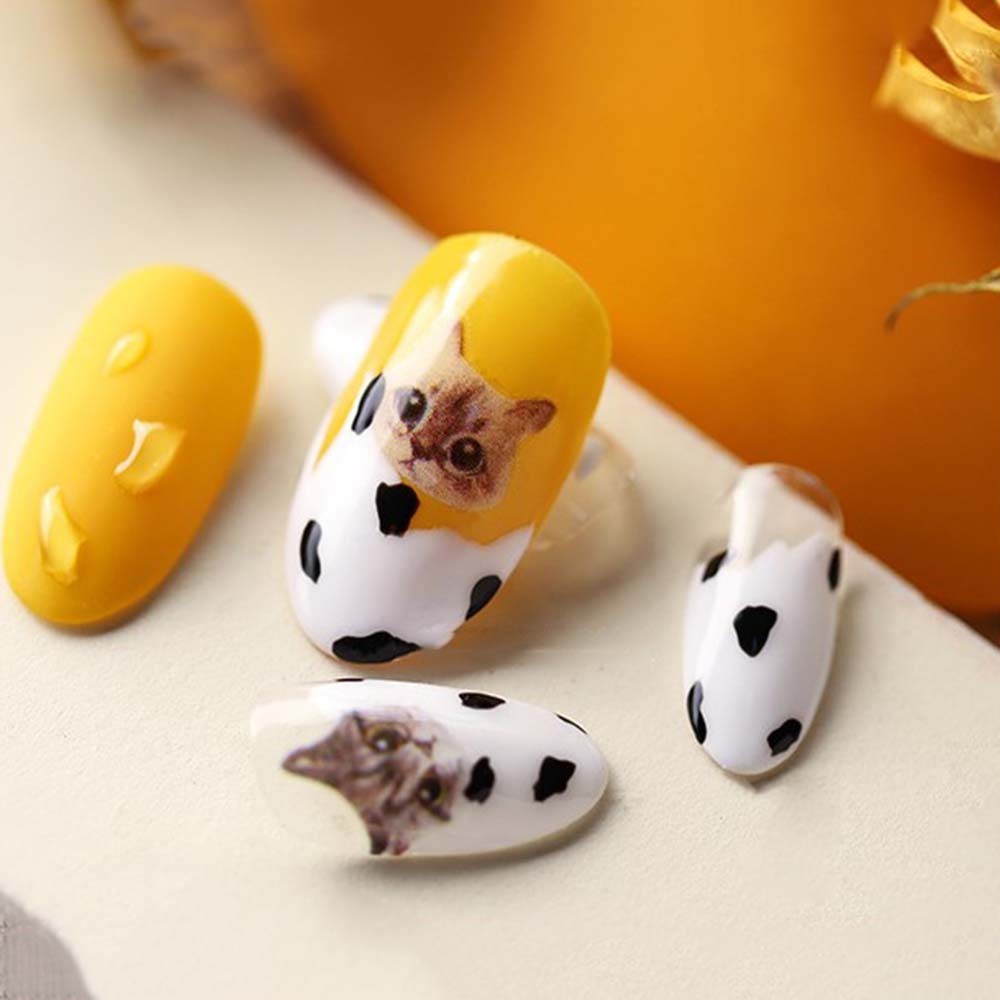 [Hàng mới về] Nhãn dán kiểu thú cưng hoạt hình 3D siêu mỏng chống thấm nước để trang trí móng tay nghệ thuật