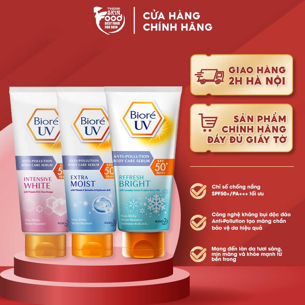 [150ml] Tinh Chất Dưỡng Thể Chống Nắng, Kháng Bụi Bioré UV Anti-Pollution Body Care Serum