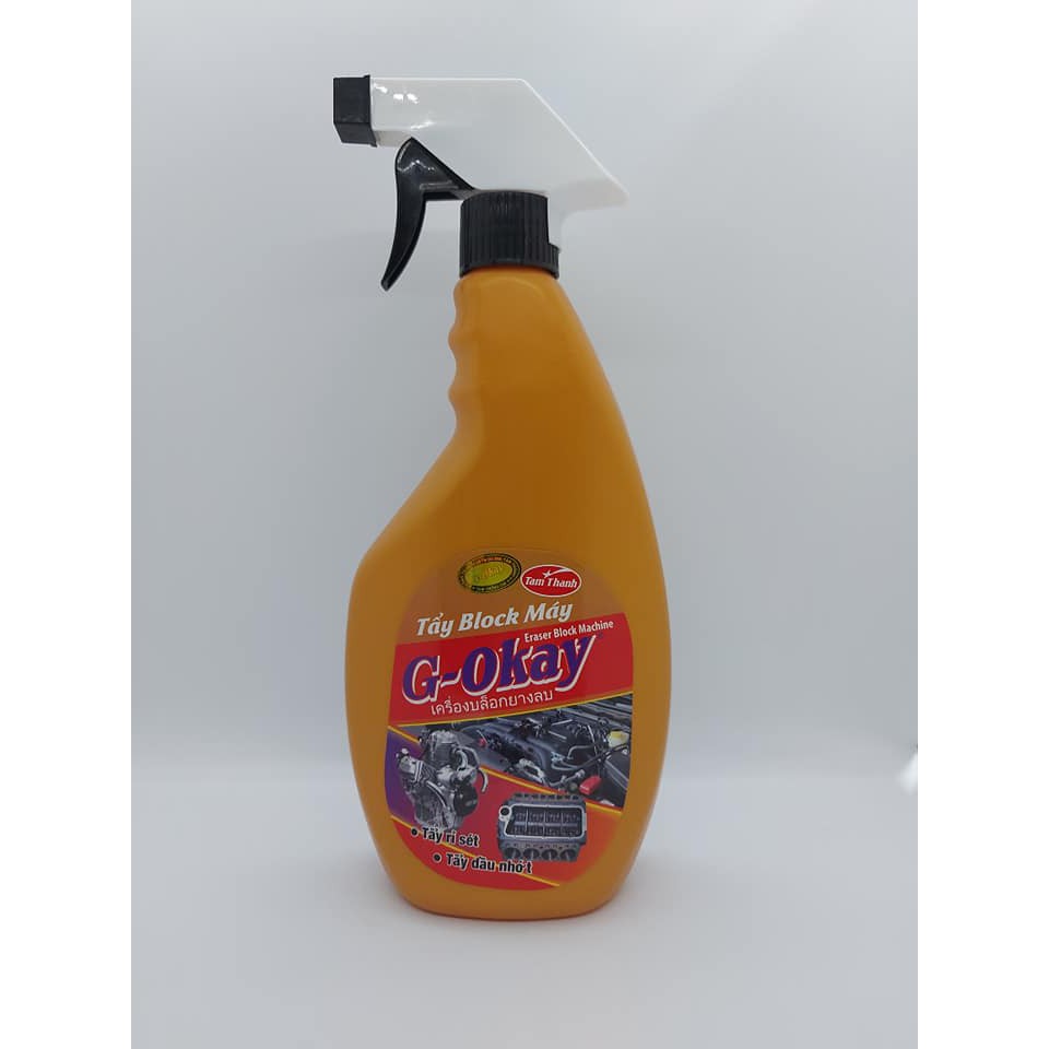 Chất Tẩy Rỉ Sét Block Máy  Siêu Tốc G-Okay 600ml, tẩy dầu máy, dầu nhớt, sơn ố bẩn gỉ sét..