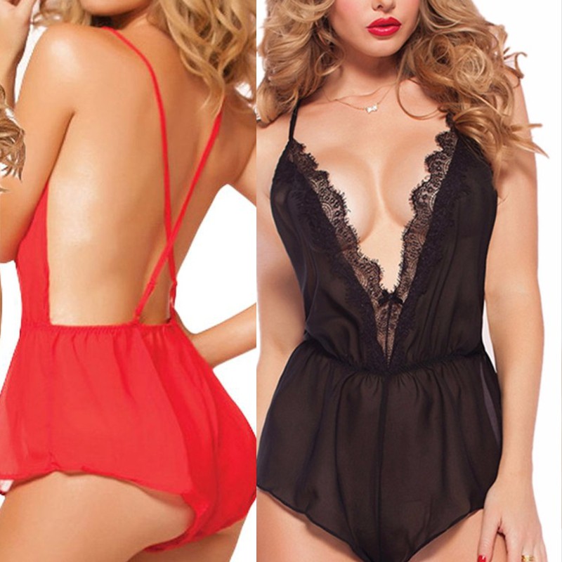 Set jumsuit voan mềm mịn siêu sexy quyến rũ, dây áo có nấc điều chỉnh (Kèm ảnh thật)