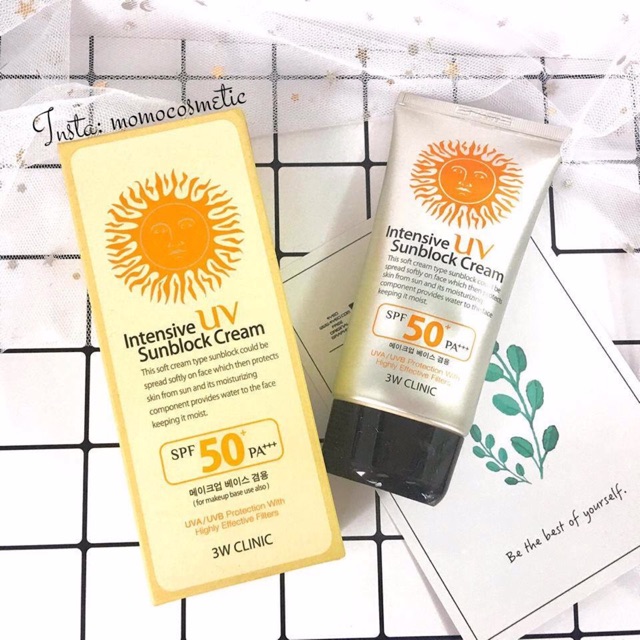 Kem Chống Nắng 3W Clinic Intensive UV Sunblock Cream SPF 50 PA+++